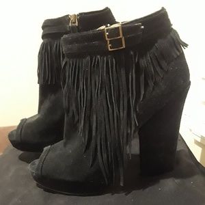 Fringe booties
